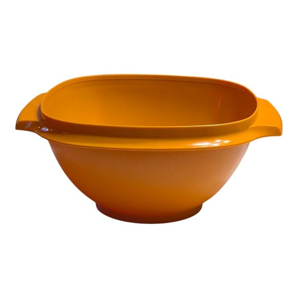 VTG Tupperware Harvest Orange 7" Square Bowl Container 838-4 NO LID USA - Picture 1 of 7